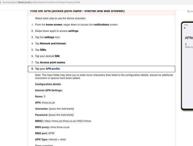 3 uk internet settings